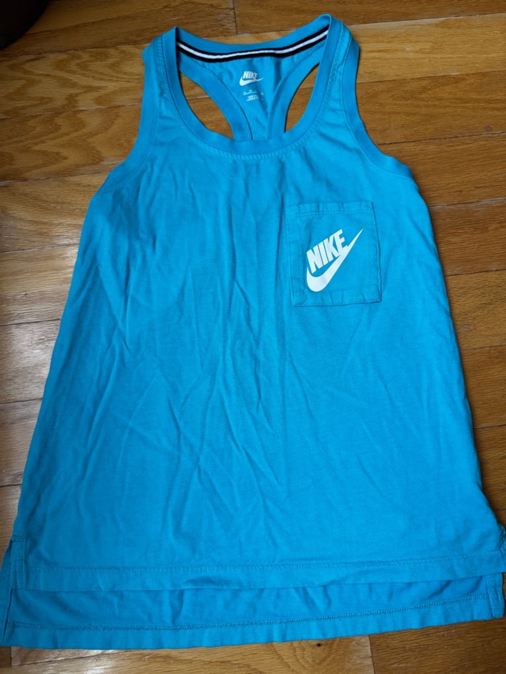 Nike Bright Blue Racerback Tank with Pocket Logo